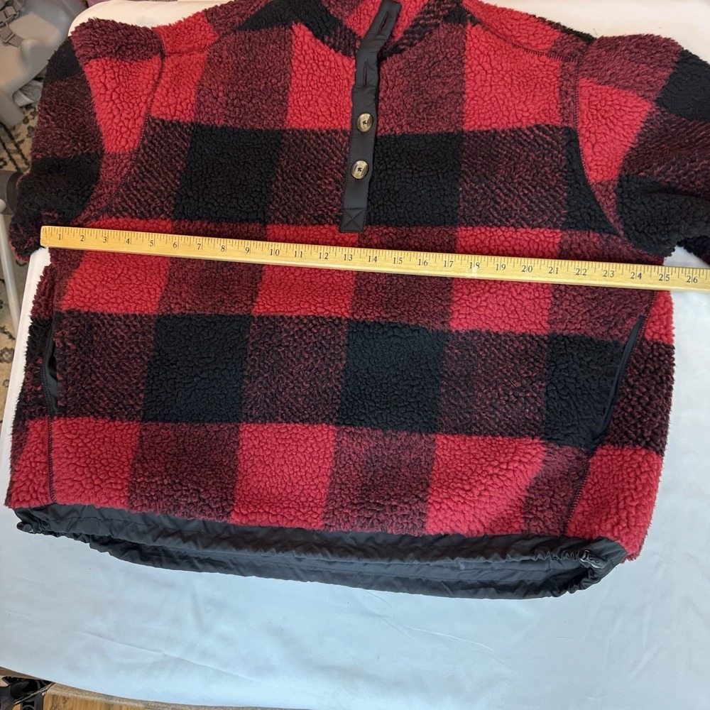 American Eagle Buffalo Plaid‎ Jacket Women's XS Popover Sweater Winter Christmas - Picture 8 of 12